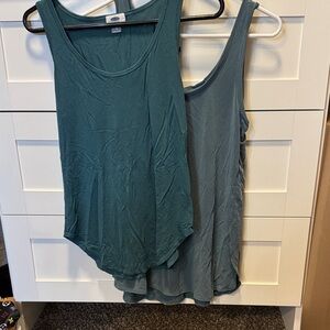 2 Old Navy Women's Tank Tops - Charcoal, blue and Teal